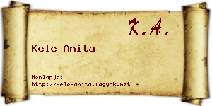 Kele Anita névjegykártya